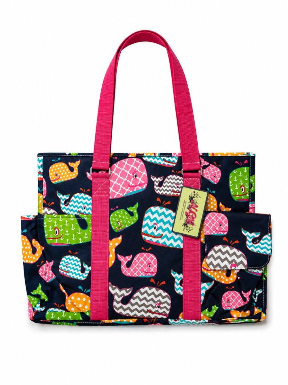 🐳 NGIL Whale Beach Tote Bag ⭐ 5 Star Rating NGIL ⭐ Zip Top w/ Multiple Pockets